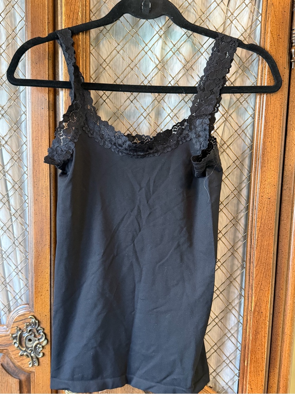 All Mine Y2K Black Lace Trim Camisole Tank Top